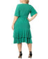 ფოტო #3 პროდუქტის Plus Size Miranda Ruffle Wrap Dress