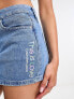 Фото #4 товара Calvin Klein Jeans Pride denim micro mini skirt in light wash blue