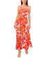 ფოტო #3 პროდუქტის Women's Floral Smocked Back Tiered Sleeveless Maxi Dress