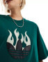 Фото #2 товара adidas Originals unisex flame trefoil t-shirt in green