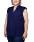 Plus Size Short Flutter Sleeve Crepon Blouse