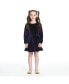 Toddler Girls / Navy Velvet Faux Wrap Dress