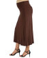 Womens Elastic Waist Solid Color Maternity Maxi Skirt