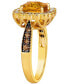 ფოტო #3 პროდუქტის Cinnamon Citrine (2-1/10 ct. t.w.) & Diamond (1/2 ct. t.w.) Halo Ring in 14k Gold