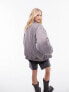 Topshop nylon bomber jacket in grey