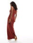 ONLY Petite textured maxi cami dress in rust