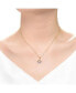 ფოტო #2 პროდუქტის Sterling Silver with Gold Plated Multi Color Baguette Cubic Zirconia Flower Style Pendant Necklace