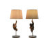Desk lamp Home ESPRIT Brown Metal Resin 50 W 220 V 26 x 26 x 53,5 cm (2 Units)