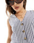 In The Style x Jenny Mogey cropped waistcoat co-ord in blue stripe BLAU, 40 - фото #3