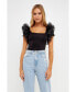 ფოტო #4 პროდუქტის Women's Contrast Organza Top