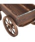 Фото #6 товара Wood Wagon Flower Planter Pot Stand W/Wheels