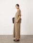 Фото #1 товара ASOS EDITION premium t-shirt maxi dress with pockets in khaki