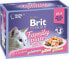 Фото #1 товара Влажный корм для кошек Brit, FAMILY PLATE GAL, кусочки, с лососем, курицей, форелью и говядиной по 3 шт, 12х85г