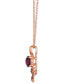 ფოტო #2 პროდუქტის Ombré® Raspberry Rhodolite (1-1/10 ct. t.w.) Pink Sapphire Ombré (1/4 ct. t.w.) & White Sapphire (1/20 ct. t.w.) Spiral Adjustable 20" Pendant Necklace in 14k Rose Gold