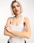 Фото #3 товара COLLUSION ribbed vest bodysuit in white