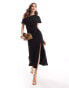 Фото #1 товара Nobody's Child Premium Katty one shoulder midi dress in black