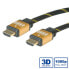 Фото #6 товара Кабель HDMI высокой скорости GOLD - M/M 3 м - 3 м - HDMI тип A (стандарт) - HDMI тип A (стандарт) - канал возврата аудиосигнала (ARC) - черный - золотой.
