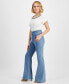 Фото #6 товара Petite Flare-Leg Front-Seam Jeans, Created for Macy's