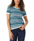Фото #1 товара Women's Striped Scoop-Neck Sweater