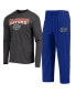 ფოტო #2 პროდუქტის Men's Royal, Heathered Charcoal Florida Gators Meter Long Sleeve T-shirt and Pants Sleep Set