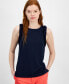 Women's Solid-Color Textured Ruffled Tank Top