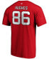 ფოტო #3 პროდუქტის Men's Jack Hughes Red New Jersey Devils Authentic Stack Name and Number T-shirt