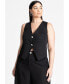 ფოტო #3 პროდუქტის Plus Size Crystal Button Fitted Vest