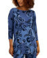 ფოტო #3 პროდუქტის Women's Printed Boat-Neck Tunic Top, Created for Macy's