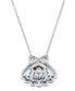 Фото #3 товара Le Vian multi-Sapphire (5/8 ct. t.w.) & Nude Diamond (1/20 ct. t.w.) Shell Pendant Necklace in 14k White Gold, 18" + 2" extender