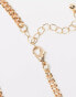 ASOS DESIGN short slim 4mm chain necklace in gold tone