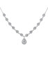Фото #1 товара Bling Jewelry classic Traditional Bridal Wedding Dainty Delicate Teardrop Halo AAA Cubic Zirconia CZ V Collar Statement Necklace For Women .925 Sterling Silver