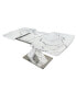Фото #9 товара White marble dining table with X-shaped metal legs
