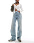 Фото #2 товара Mango relaxed slim washed front jeans in light blue