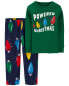 Toddler 2-Piece Christmas Lights Cotton & Fuzzy Pajamas 5T