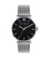 ფოტო #1 პროდუქტის Men's Phylipa Silver-Tone Stainless Steel Mesh Watch 43mm