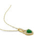ფოტო #3 პროდუქტის Emerald (5/8 ct. t.w.) & Diamond (1/4 ct. t.w.) Heart Lock 17" Pendant Necklace in 14k Gold