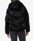 Фото #4 товара Women's Luxe Sheen Puffer Hooded Jacket