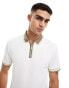 Фото #1 товара River Island contrast tape polo in white