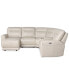 Фото #6 товара CLOSEOUT! Blairemoore 5-Pc. Leather Power Chaise Sectional with 1 USB Console and 1 Power Recliner, Created for Macy's