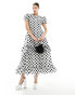 Фото #8 товара Sister Jane Perry polka dot midi dress in black and white