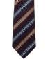 Canali Navy Stripes Silk Tie Men's Blue Os