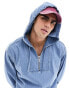 ASOS DESIGN oversized denim hoodie in mid blue M - фото #8