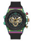 Men's Multi-Function Black Silicone Watch 48mm