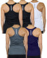 Women's Moisture Wicking Racerback Tanks-5 Pack