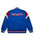 Men's Royal Distressed New England Patriots Big and Tall Satin Full-Snap Jacket