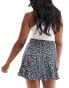 ONLY elasticated waist skort in blue ditsy floral