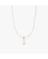 Nacre Cultured Pearl Necklace with Teardrop Shaped Charm Pendant