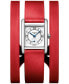 ფოტო #1 პროდუქტის Women's Swiss Mini Dolcevita Red Three-Row Leather Strap Watch 29mm