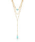 Фото #1 товара Turquoise 18k Gold Plated Multi-Chain Choker