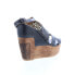 Фото #8 товара Bed Stu Petra F394003 Womens Black Leather Hook & Loop Wedges Sandals Shoes 11